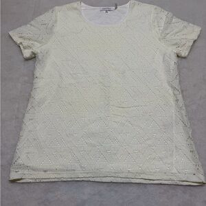 Calvin Klein Women’s White Lace Overlay Top Size Medium